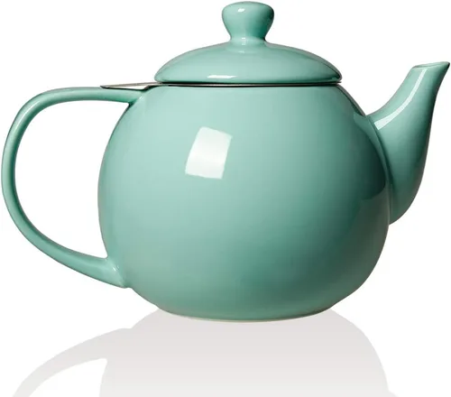 Miniatura 9 de Sweejar Tetera de porcelana con infusor de acero inoxidable extraíble, apto para microondas y lavavajillas, para té suelto, infusor de té para Jade