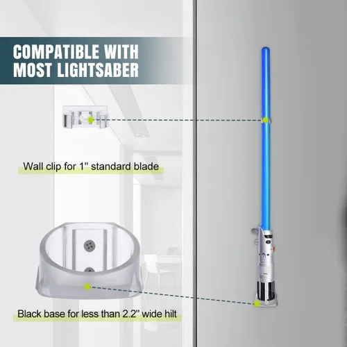 Miniatura 5 de Lenink Montaje en Pared para Sables de Luz Transparente, Paquete de 1 Soporte para Sables de Luz Compatible con Sables de Luz de Galaxy’s Edge