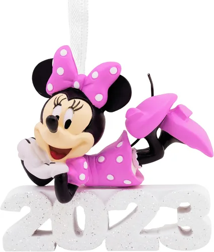 Miniatura 7 de Hallmark - Adorno navideño colgante de Minnie Mouse de Disney en tubo de nieve