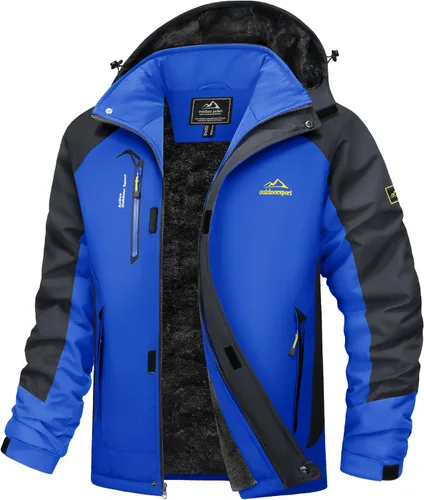 Miniatura 11 de MAGCOMSEN Chaqueta de esquí de invierno para hombre, chaquetas resistentes al agua y nieve, abrigos de forro polar cálido, para snowboard, trabajo