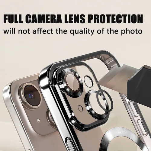 Miniatura 221 de Misscase Funda magnética con purpurina para iPhone 11 compatible con MagSafe, protección completa, delgada, a prueba de golpes, antiarañazos