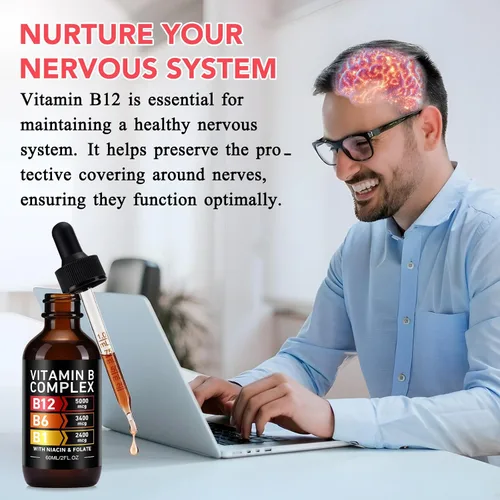 Miniatura 3 de Frovetani - Complejo orgánico de vitamina B para mujeres, 2 unidades líquidas Vitamina B12 Metilcobalamina, vitamina B6, B1, B9, apoyo metabólico