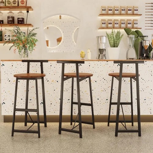 Miniatura 17 de Juego de 2 taburetes de bar modernos tapizados de piel sintética sin brazos con respaldo para bar en casa, comedor, isla de cocina, bistró, club