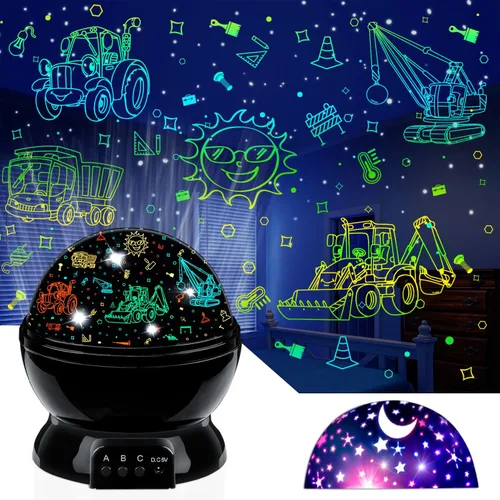 Miniatura 10 de MOKOQI Proyector de luz nocturna de dinosaurio para niños, juguetes para habitación de niños, rotación de 360 grados con luz de proyección