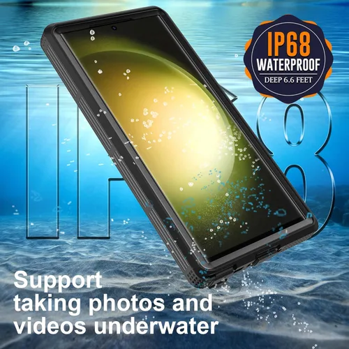 Miniatura 4 de Funda impermeable para Samsung Galaxy S23 Ultra, con protector de pantalla integrado, a prueba de polvo, a prueba de golpes, de cuerpo completo