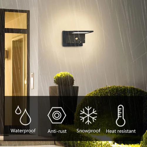 Miniatura 6 de Lustrlach Aplique de pared con sensor de movimiento para exteriores, luz LED para porche delantero, con cable IP54, impermeable, moderna