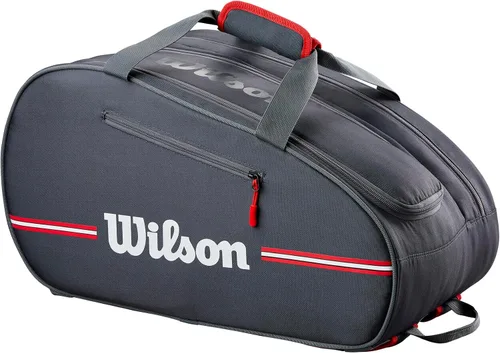 WILSON Team Padel Bag - Capacidad para hasta 4 palas de pádel, negro/rojo