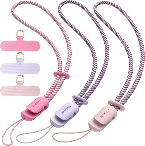 Miniatura 16 de SURPHY Paquete de 3 correas de muñeca para teléfono con lengüeta de sujeción para teléfono celular, correa para teléfono celular, correa para A