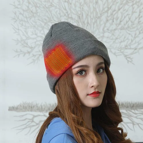 Miniatura 3 de Gorro calefactable, calentador de cabeza de invierno, gorra recargable eléctrica para hombre y mujer