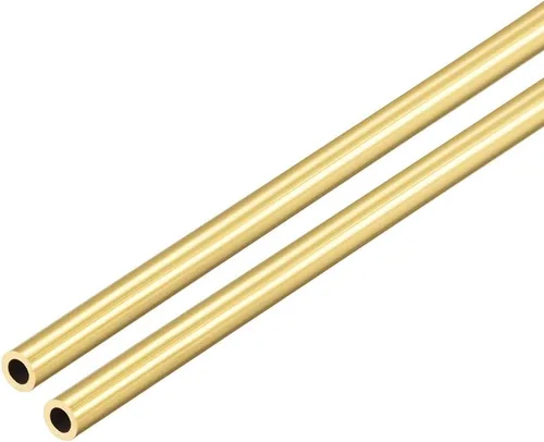 Miniatura 10 de uxcell Tubo redondo de latón, 11.811 in de longitud 0.276 in de diámetro exterior de 0.059 in de grosor de pared, tubo recto sin costuras, 2 piezas