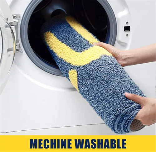 Miniatura 5 de Alfombras de baño antideslizantes, lavables, lindas alfombras de baño azul marino, microfibra extrasuave absorbente de agua, juego de ducha