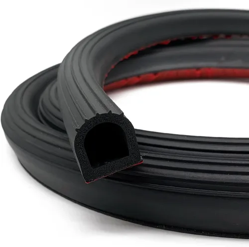 Tira de sello de goma EPDM en forma de D, burlete de goma autoadhesiva para barco, automóvil, RV, marina, puertas de garaje/ventana y más, ancho: 1