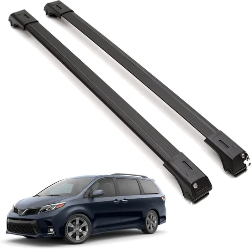 ERKUL Barras transversales de techo para Toyota Sienna 2011-2020 | Barras transversales de aluminio con bloqueo antirrobo para techo | Compatible