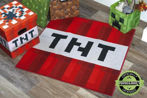 Miniatura 5 de MINECRAFT Alfombra de área TNT Block Decor Merch Decoración de videojuegos, decoraciones TNT Alfombra cuadrada de 39 pulgadas