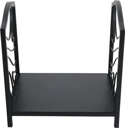 Miniatura 8 de GREEN PARTY Estante de leña pequeño de 17 pulgadas para interiores/exteriores, soporte de leña de metal, soporte decorativo de troncos