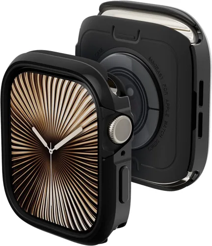 Miniatura 10 de MAGEASY Funda resistente de aluminio de calidad aeronáutica para Apple Watch de 45mm Series 9, 8, 7 Carcasa metálica dura 2 en 1 con parachoques