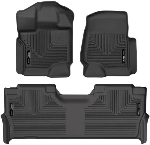 Husky Liners X-act Contour Alfombrillas para suelo | Compatibles con Ford F-150 SuperCrew 2021-2024 (incluye 2022-2024 Lightning) con suelos de
