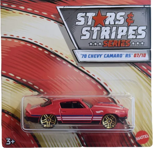 Miniatura 2 de Hot Wheels Serie Stars & Stripes '70 Chevy Camaro RS 7/10, rojo