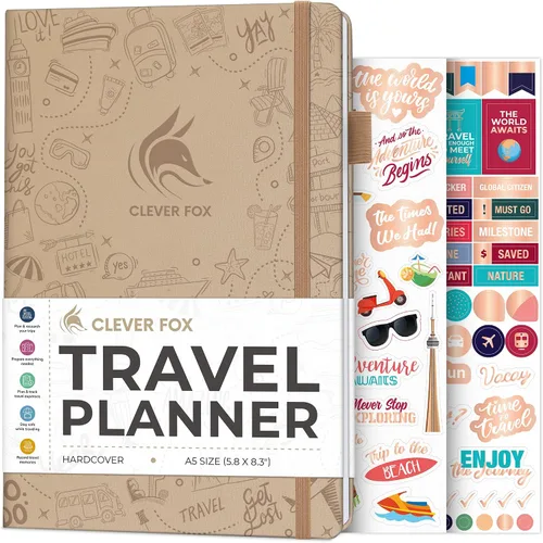 Miniatura 22 de Clever Fox Bolsillo para diario de viaje, organizador de itinerarios de vacaciones y viajes por carretera, diario de memoria de viaje, cuaderno