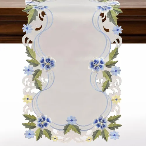 Miniatura 13 de DECOZEN Camino de Mesa Navideño Dorado con Ciruela – Bufanda Decorativa Bordada para Comedor y Tocador para Mesas Navideñas, Bodas y Fiestas – 14 x