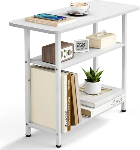 Miniatura 9 de SLEEPING LAMB Mesa auxiliar para sala de estar, mesa auxiliar de 3 niveles para espacios pequeños con superficie de almacenamiento amplia, mesita