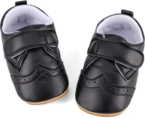 Miniatura 2 de ESTAMICO - Tenis de piel sintética para bebés, niños y niñas, suela de goma antideslizante, para primeros pasos, zapatos para exteriores