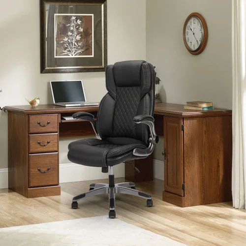 Miniatura 9 de Silla de oficina ejecutiva con brazos abatibles, sillas de oficina ergonómicas grandes y altas con respaldo alto, soporte lumbar oscilante de 90 a
