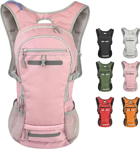 Miniatura 10 de Zavothy Mochila de senderismo multiusos de 18 litros con bolsa de agua de 3 L, mochila de hidratación duradera con compartimento aislado