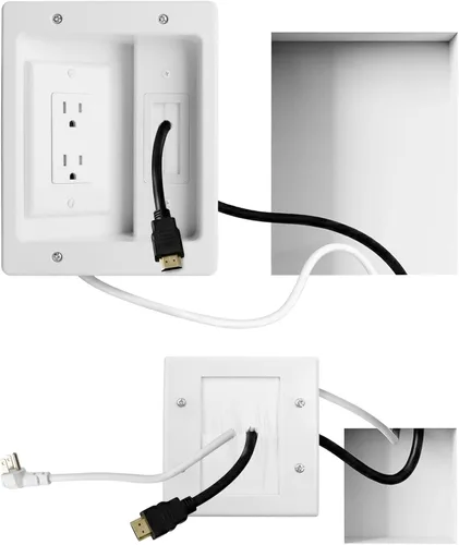 in Kit de gestión de cables de pared con cable de extensión de alimentación de 9.8 pies, ocultador de cable de TV para televisores montados en la
