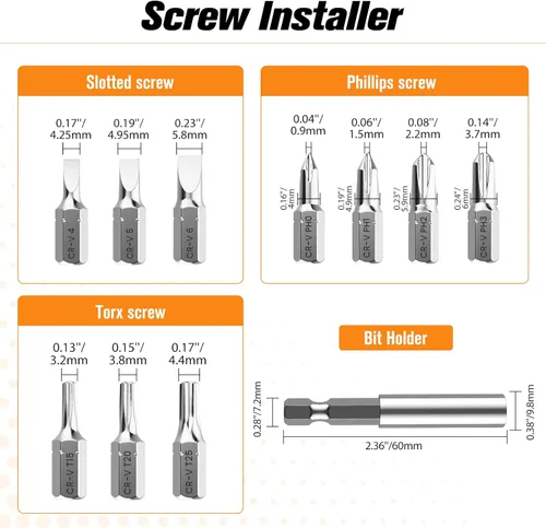Miniatura 5 de Nuovoware Juego de extractor de tornillos dañados, 33 piezas mejoradas, kit extractor de tornillos pelados fácil de quitar, juego de removedor