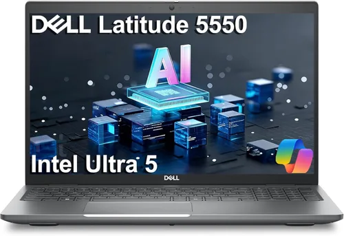 Dell Latitude 5550 5000 Business AI Laptop, 15.6" FHD, Intel 12-Core Ultra 5 125U (> i7-1355U), retroiluminación, 2x Thunderbolt, computadora IST