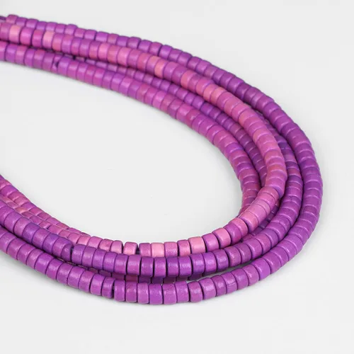 Miniatura 30 de Los granos naturales del espaciador del tubo del grano de Shell de agua dulce teñidos madre de perlas flojas para la fabricación de la joyería, 1