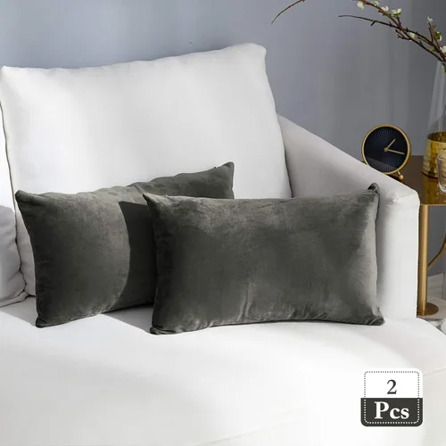 Miniatura 83 de Stellhome - Juego de 2 fundas de almohada de terciopelo Rosa claro