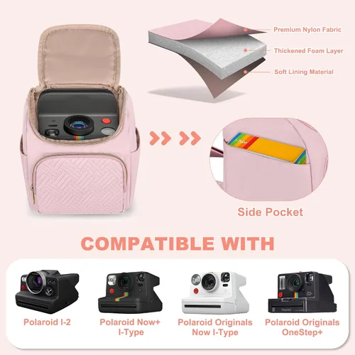 Miniatura 2 de Bolsa bandolera para cámara compatible con Polaroid Now 3ª/2ª generación, Flip, Now+, Go Gen 2, cámara de película instantánea, funda de transporte