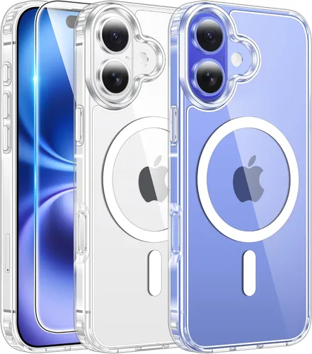 Miniatura 704 de FNTCASE Funda para iPhone 13 Pro-Max: Fundas magnéticas transparentes compatibles con Magsafe Slim anti amarillamiento protección contra caídas