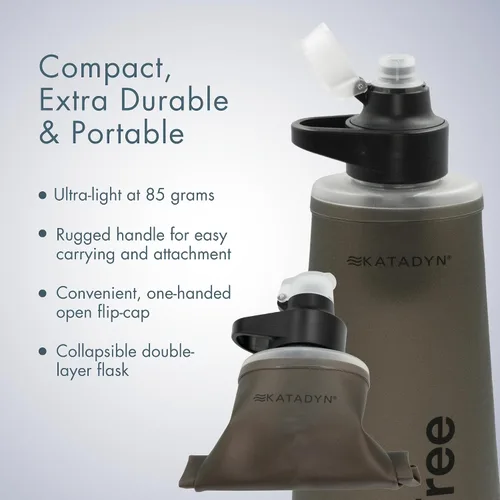 Miniatura 4 de Katadyn BeFree - Botella de filtro de agua plegable ultraligera de 1.0L para senderismo, camping, mochilero negro (New Model - Black)
