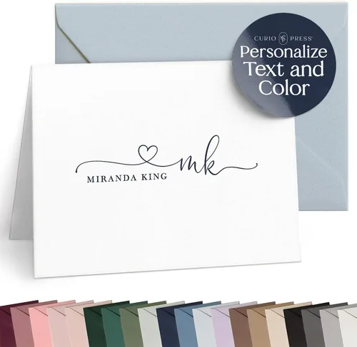 Miniatura 8 de Bloc de notas personalizado, 50 o 100 hojas, bloc de notas de papelería personalizado, 3 tamaños, papelería monograma con iniciales