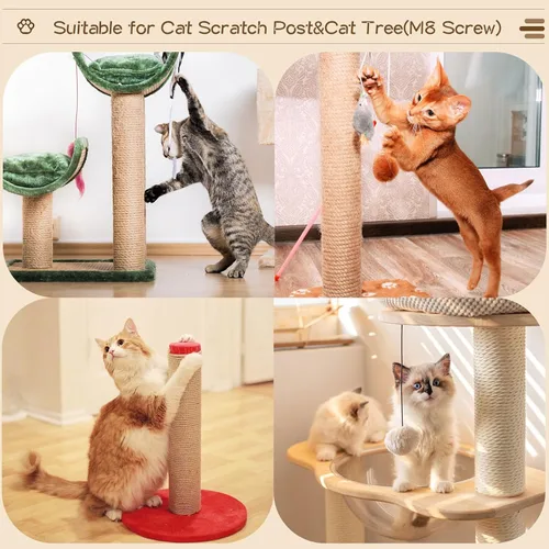 Miniatura 7 de 2 postes rascadores de raíces para gatos, repuesto de poste de rascador de árbol de gato de 11.81 x 3.54 pulgadas, poste de sisal natural, poste