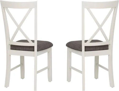 Miniatura 6 de Powell Muebles Jane Side, Silla de comedor blanca antigua