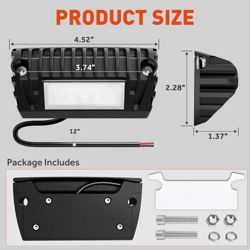 Miniatura 6 de SnowyFox Luz LED para Porche de RV - Luz Utilitaria Exterior de Aluminio Luces LED para Remolque Exterior Accesorio de Iluminación de 12V 750