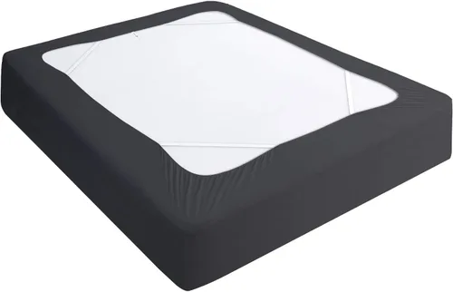 Funda de somier tamaño completo, falda de cama de tela elástica alrededor de 4 lados, alternativa elegante para faldas de cama para hotel/hogar, se