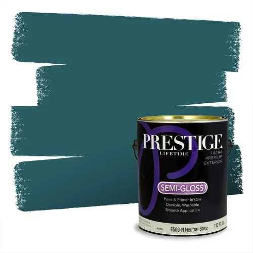 Miniatura 671 de Pintura Exterior + imprimación PRESTIGE, todo-en-uno, 1 galón, acabado mate, color comparable al Valspar* Royal Gray* VS151-Gris real