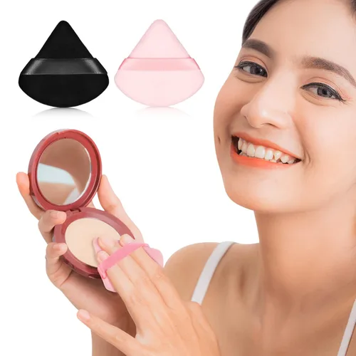 Miniatura 5 de Esponja para polvo de cara con forma de triángulo, 12 piezas, para polvo suelto, suave, base cosmética, esponja mineral para productos en polvo