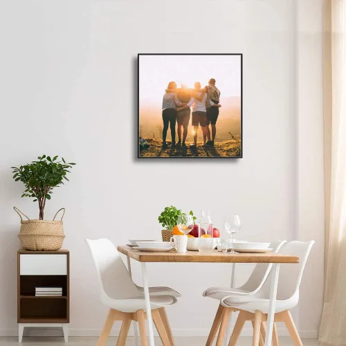 Miniatura 4 de SIGNFORD Lienzo enmarcado personalizado, arte de pared personalizado con fotos de tus amigos, impresas digitalmente, 16 x 16 pulgadas, marco negro