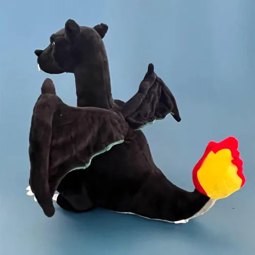 Miniatura 4 de CHAOZI0 Dragón de peluche con alas malvadas, dragón que respira fuego, juguete de peluche de dragón de fuego, almohada, compañero para niños