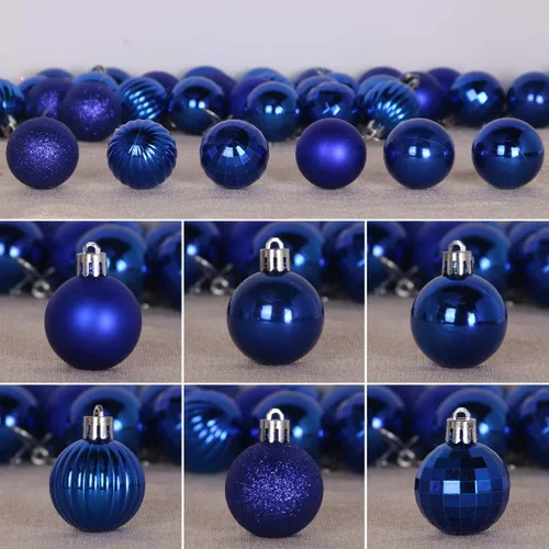 Miniatura 10 de Bolas de Navidad Grandes de 3.2" en Azul Bebé - Adornos para Árbol de Navidad, Bolas Colgantes Inastillables para Cumpleaños, Halloween, Boda
