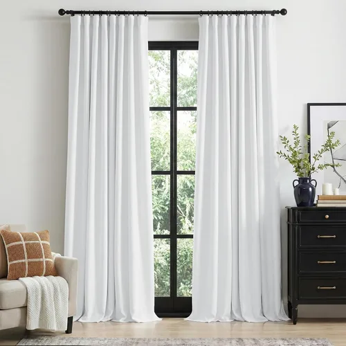 Miniatura 14 de 100% Blackout Shield Cortinas opacas completas para dormitorio de 63 pulgadas de largo, juego de 2 paneles, anillos de clip/bolsillo para barra