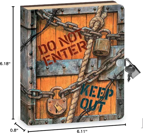 Miniatura 7 de Diario con páginas forradas Keep Out de Peaceable Kingdom, para niños, 6.25 in