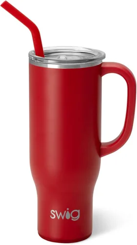 Miniatura 17 de Swig Life Mega Taza de 30 oz, Vaso de 30 oz con Asa y Pajita, Compatible con Portavasos, Apto para Lavavajillas, Vaso Aislado Extra Grande, Botella