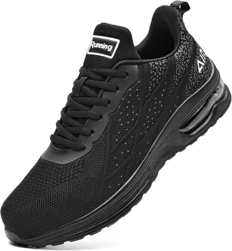 Zapatos de punta de acero para hombre, zapatos de trabajo de seguridad antideslizantes ligeros y cómodos para hombre, calzado a prueba de pinchazos